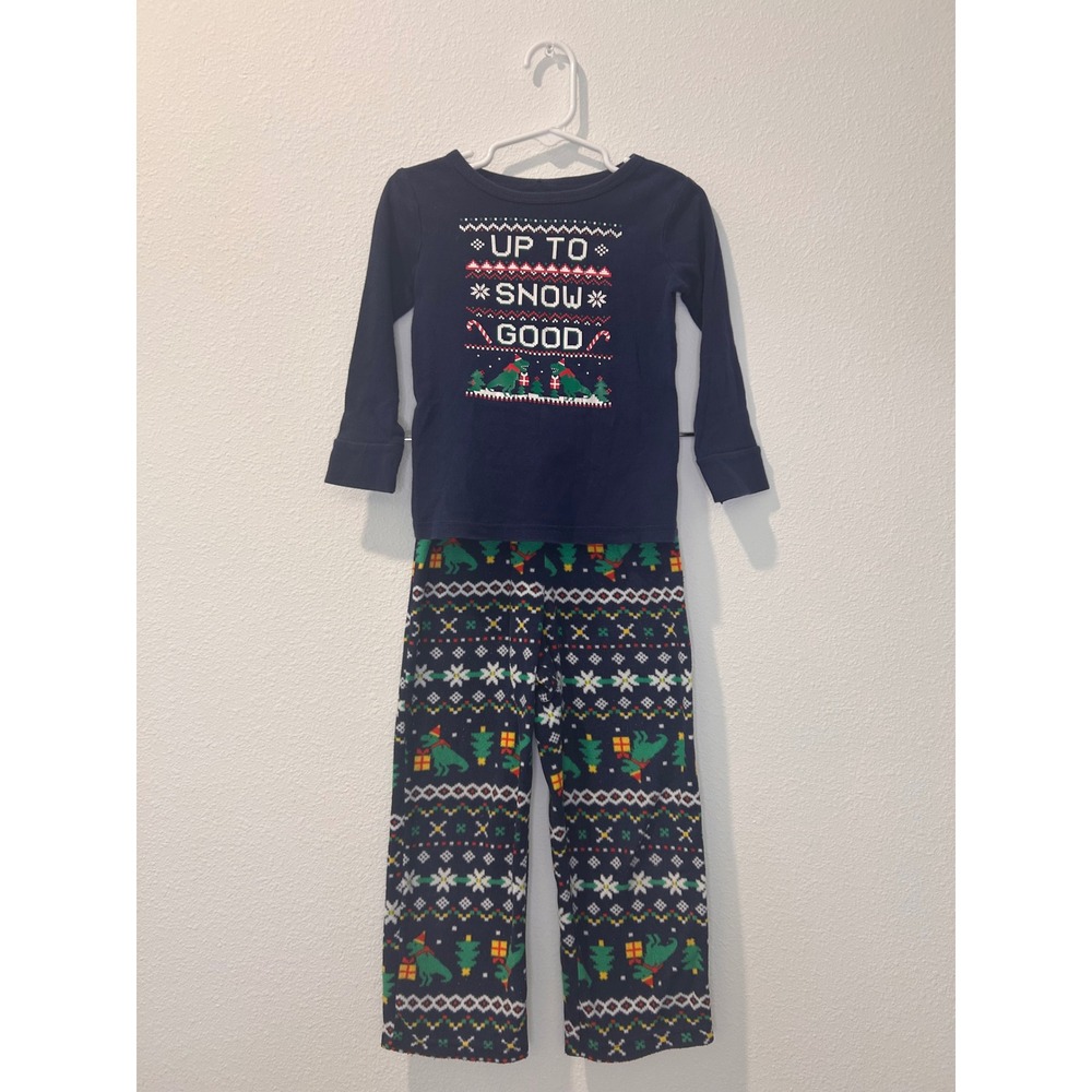 Cat Jack Kids 3T Navy Dinosaur Christmas Pajama Set Long Sleeve Pants